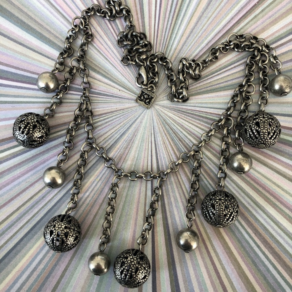 Filigree ball drops vintage Victorian inspired necklace